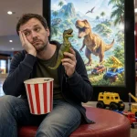 Spectateur agacé devant une séance inspirée de La Pat Patrouille Mission Dino